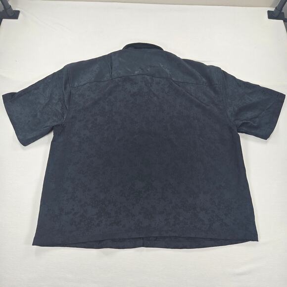 NWT Abercrombie & Fitch Jacquard Cropped Short Sleeve Black Button Up Size XXL - Picture 8 of 8